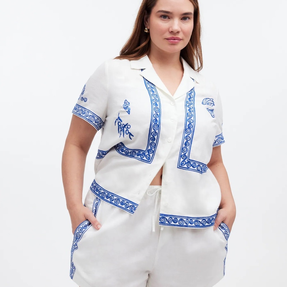 Madewell x Lisa Says Gah Embroidered Shorts